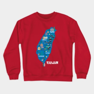 Taiwan Illustrated Map Crewneck Sweatshirt